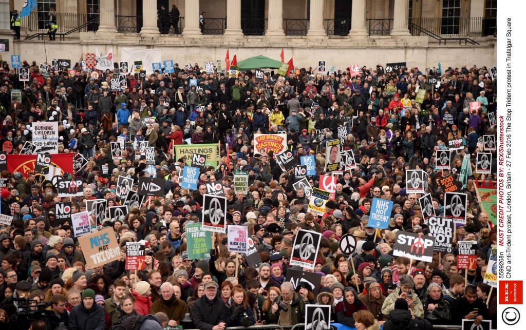 Thousands of people have taken to the streets to #StopTrident