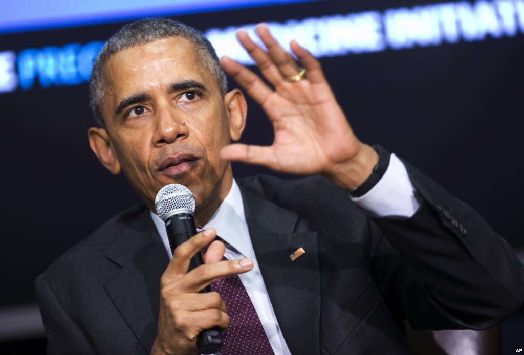 President Barack Obama speaks during a panel discussion as part of the White House in Washington Feb. 25 2016