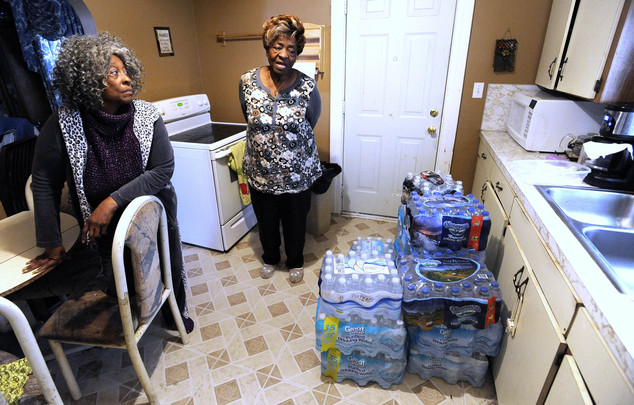 Anna Rushing left 73 and her sister Nancy Watson right 72 both of Flint talk about their itchy red and dry