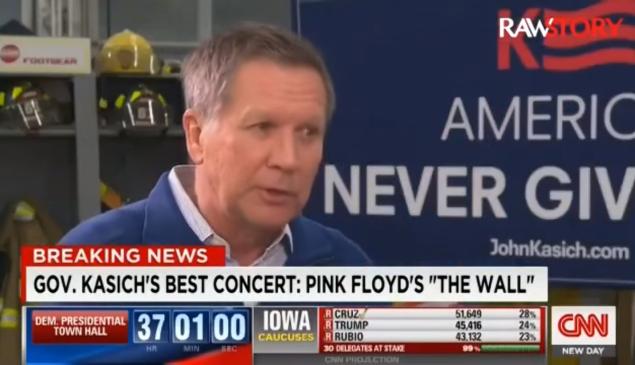 John Kasich says he'll reunite Pink Floyd if elected president