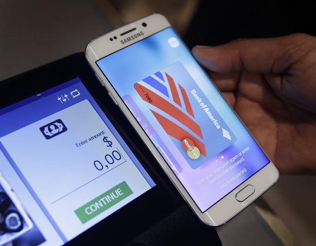 Samsung employee demonstrates Samsung Pay using a Galaxy S6 Edge Plus in New York. Samsung’s mobile-payment service Samsung Pay will expand beyond the U.S. and Korea this year. The Korean company said Friday