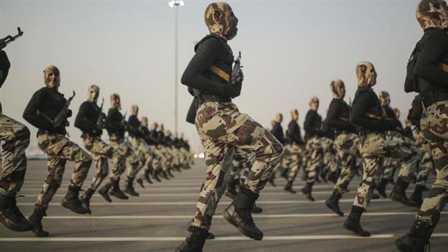 Saudi security forces take part in a military parade in Mecca Saudi Arabia