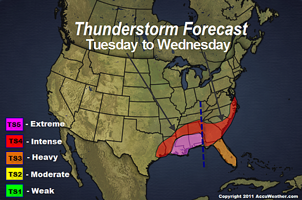 Severe storms to threaten New Orleans to Raleigh to DC this week