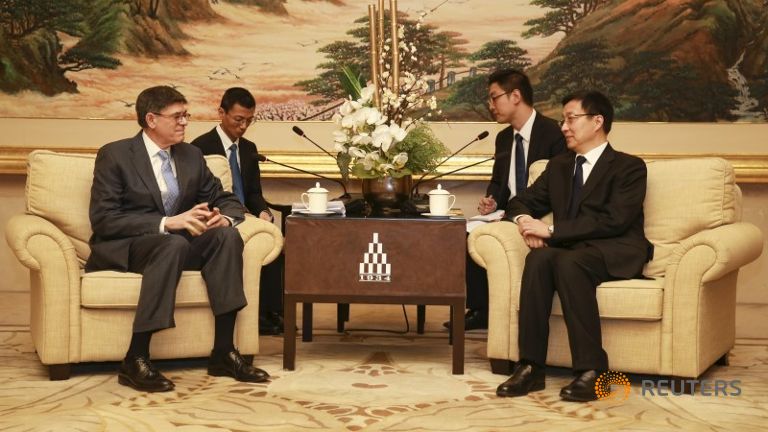 Shanghai Municipality Communist Party Secretary Han Zheng attends meeting with U.S. Secretary of the Treasury Jack Lew in Shanghai