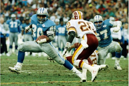 Hall of Fame running back Barry Sanders spent his entire career with Detroit and just like any other player who has worn only a Lions jersey never made it to the Super Bowl