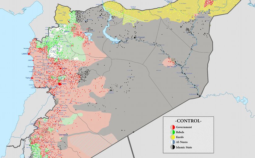 Syrian civil war. Source Wikimedia Commons