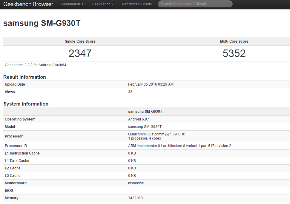 T-Mobile's Samsung Galaxy S7 Gets Benchmarked Posts Solid Results