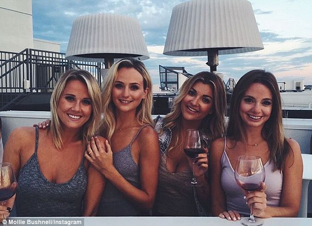 Engaged? Bachelor contestant Lauren Bushnell second from left is shown in an Instagram