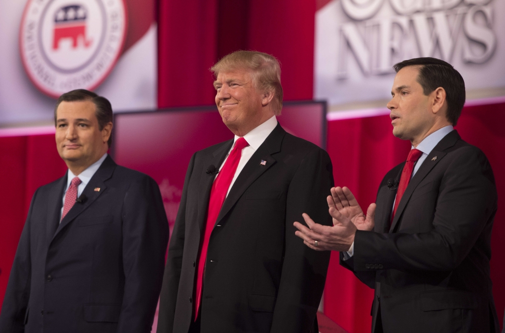 Ted Cruz and Donald Trump and Marco Rubio nevada gop caucus republican history details polls