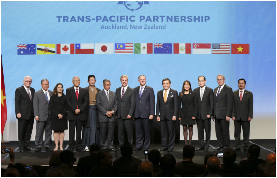 The TPP the world’s largest free trade agreement was officially signed at the City Convention Center in Auckland New Zealand on Feb. 4