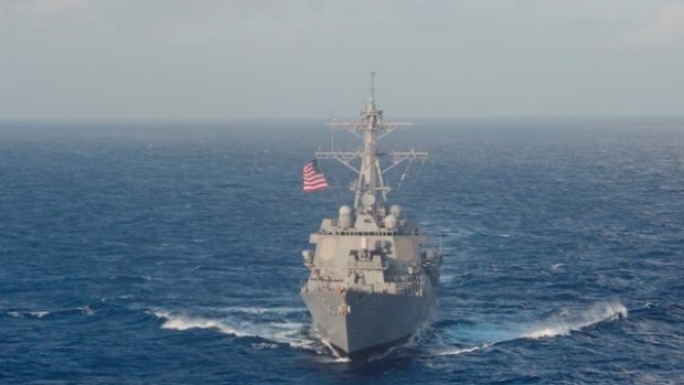 The US Navy guided-missile destroyer USS Lassen in the South Cina Sea