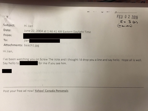 The witness sent this email to Ghomeshi about six months after the one above. This email also included