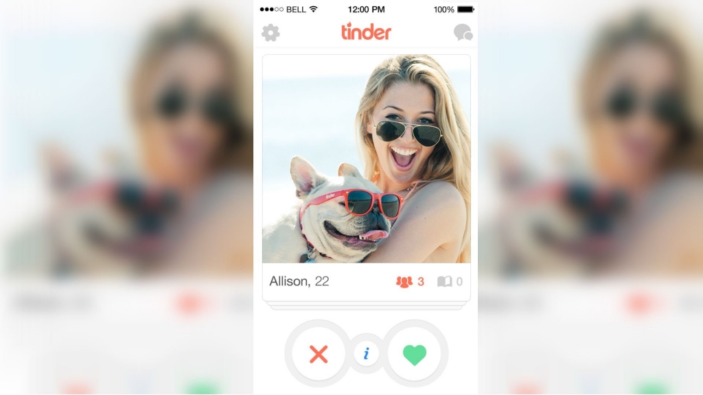 A graphic depicting Tinder the mobile matchmaking app