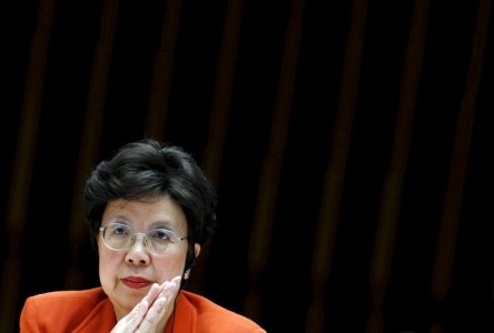 World Health Organization Director General Margaret Chan attends the WHO Executive Board meeting in Geneva Switzerland in this