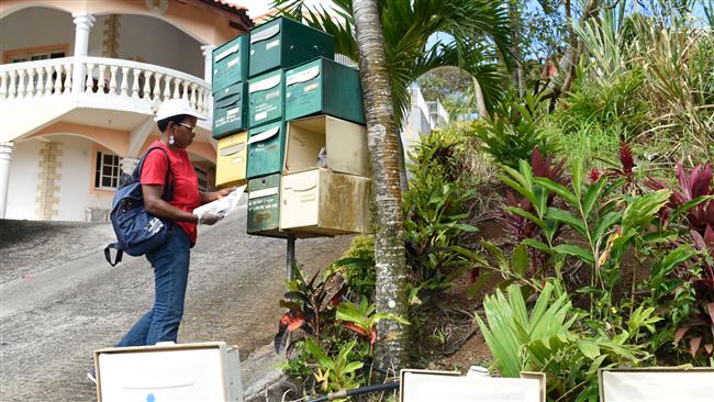 A vector control agent patrols in the Riviere Pilote district in Martinique French overseas territories