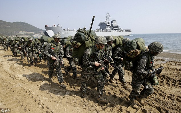 Stepping up The US are sending four times as many troops as originally planned with Seoul commiting some 290,000 more than double its usual deployment for the annual joint drills in South Korea