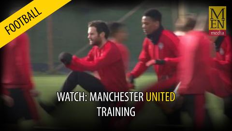 Watch United players train ahead of crunch Europa Cup match with FC Midtjylland