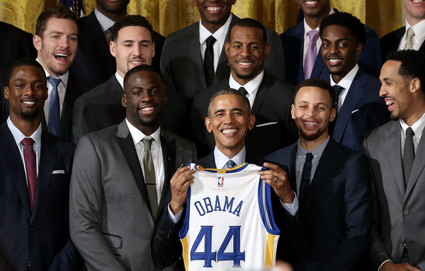 U.S. President Barack Obama welcomed NBA champions the Golden State Warriors to the White House. Obama is well known as a basketball enthusiast and the president marveled at how the Dubs are revolutionizing the game with what he described as a'small-ball