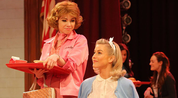 GREASE LIVE  Carly Rae Jepsen as 'Frenchy&#039 and Julianne Hough as 'Sandy&#039 rehearse for GREASE LIVE airing LIVE Sunday Jan. 31 2016, on FOX