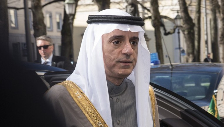 Saudi Arabian Foreign Minister Adel bin Ahmed Al Jubeir arrives at the Bayerischer Hof hotel to participate at the 52nd Munich Security Conference in Munich southern Germany