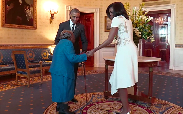 106-year-old Virginia McLaurin dances from joy as she meets Barack Obama