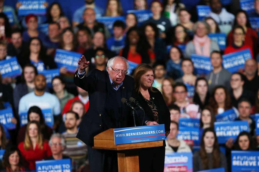 Bernie Sanders in Vermont on Super Tuesday