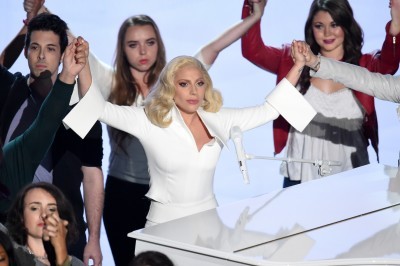 Lady Gaga performs onstage during the 88th Annual Academy Awards in Hollywood Calif