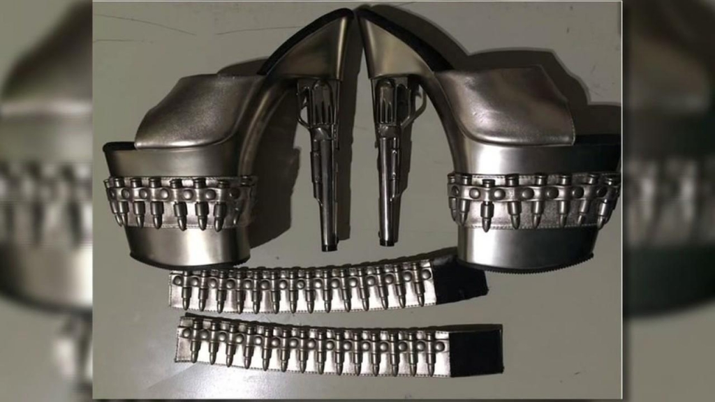 TSA stops woman with gun-themed shoes and bracelets