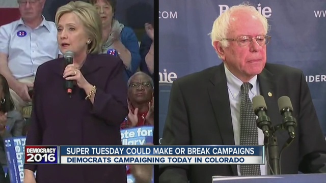 The campaigns for Hillary Clinton and Bernie Sanders are making a splash in Colorado on Sunday ahead of Super Tuesday.                      KMGH