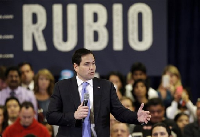 Republican presidential candidate Sen. Marco Rubio R-Fla. speaks at a rally in Houston. With a growing sense of urgency the young Florida senator is now simultaneously trying to rally his partys leading voices behind him