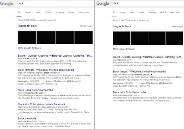 Google is testing a radical change by turning all links black