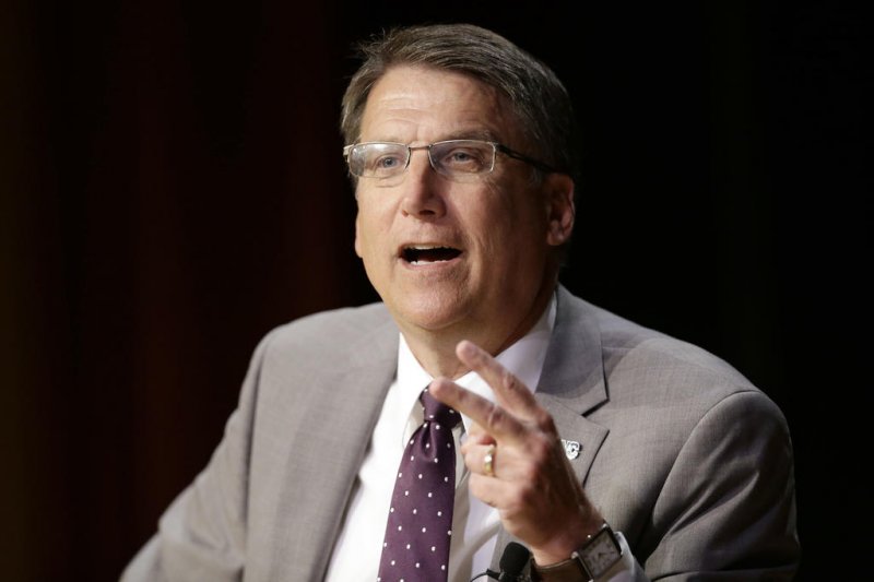 North Carolina Gov. Pat Mc Crory makes remarks concerning House Bill 2 which limits protections to lesbian gay bisexual and transgender people while speaking during a government affairs conference in Raleigh N.C