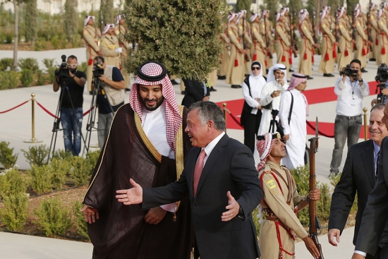 Saudi Arabia's Deputy Crown Prince Mohammed bin Salman with Jordan's King Abdullah