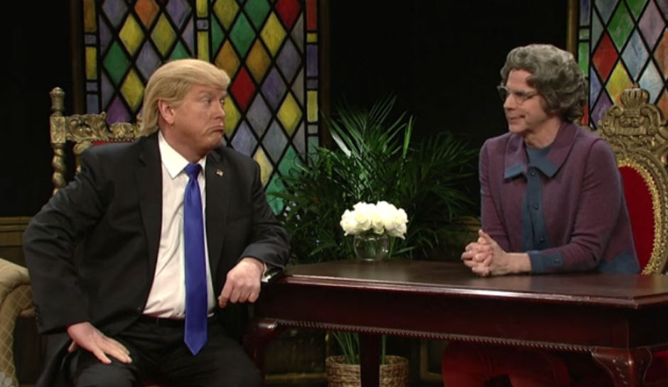 Church Lady Dana Carvey Revives Iconic 'SNL&#039 Character For A 'Church Chat&#039 With Trump Cruz