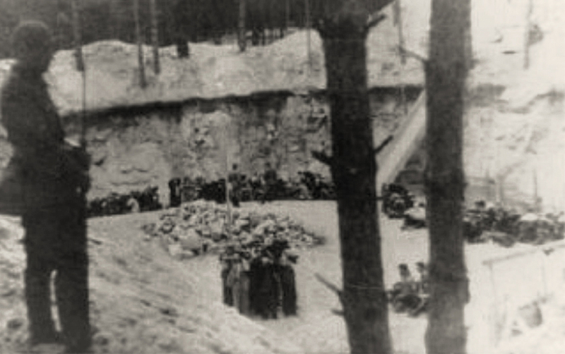 A Ponary execution pit in which Holocaust victims were shot July 1941