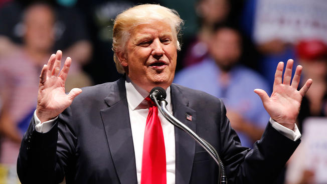 APRepublican Presidential candidate Donald Trump gestures during a rally in Richmond Va