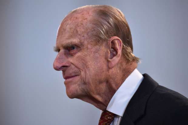 The Duke of Edinburgh leaves St Paul's Cathedral in London after a national service of thanksgiving to celebrate the 90th birthday of Queen Elizabeth II