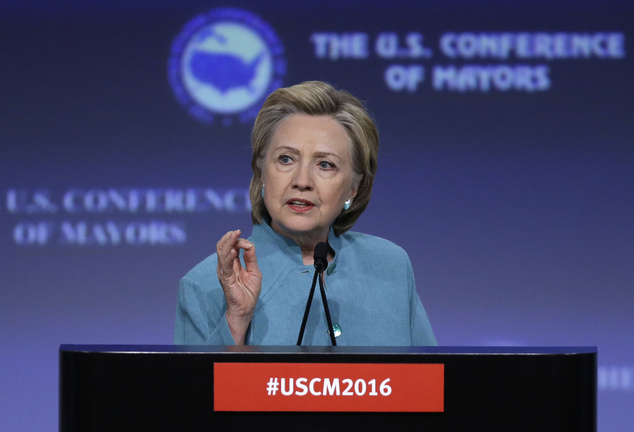 Democratic presidential candidate Hillary Clinton speaks in Indianapolis. As Hillary Clinton considers her choices