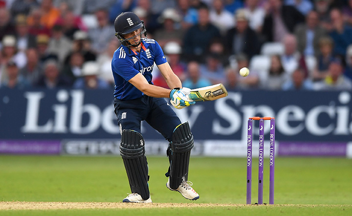 England wicketkeeper-batsmen Jos Buttler with an inventive shot en route to 93 against Sri Lanka