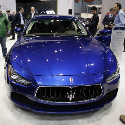 Maserati Ghibli S Q4 is displayed during the media preview of the Chicago Auto Show at Mc Cormick Place in Chicago. Fiat Chrysler is adding 13,000 Maseratis to a recall of vehicles with confusing gear shif