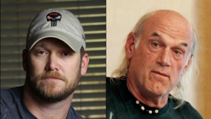 Former Navy SEAL Chris Kyle left and former Minnesota governor Jesse Ventura