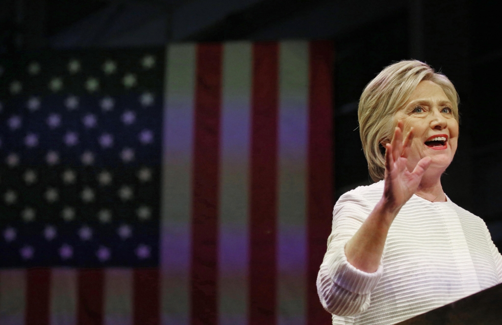 Hillary Clinton speaks to supporters during her California primary night rally held in the Brooklyn New York on Tuesday.   Shannon Stapleton  Reuters