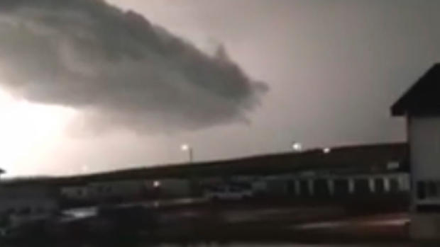 Image from video from Jennifer Josephson posted on Facebook shot in Watford City N.D. on Tuesday night