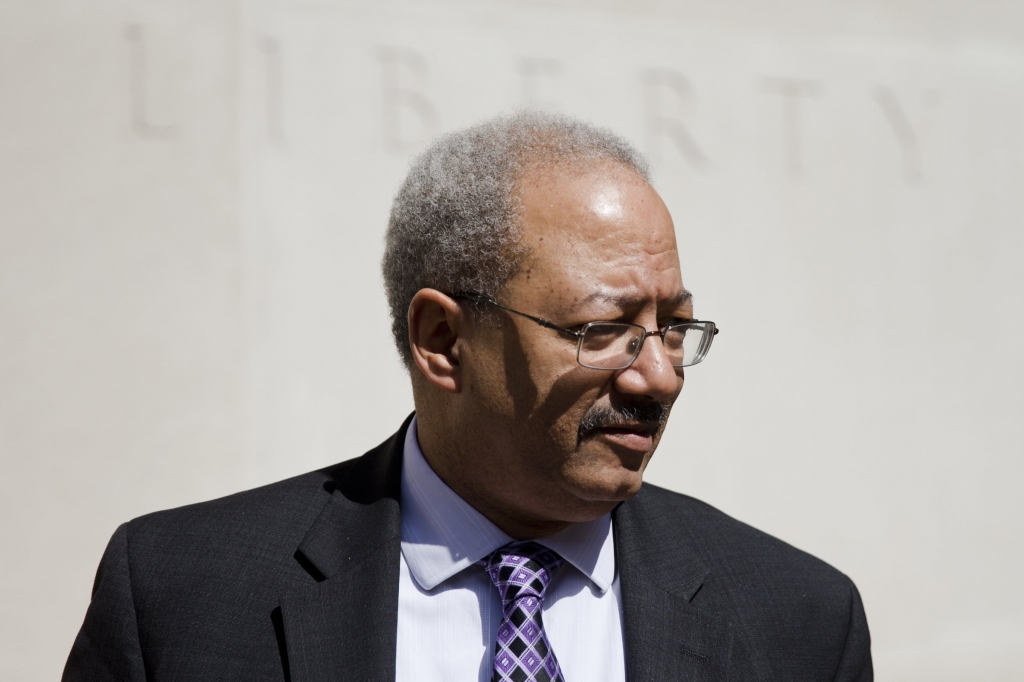 Rep. Chaka Fattah D-Pa. walks from the federal courthouse in Philadelphia. Matt Rourke  AP