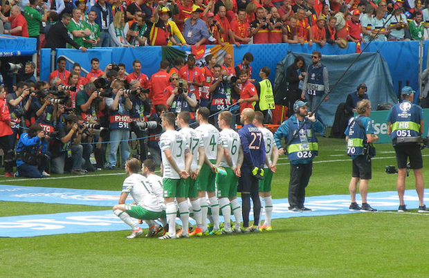 Ireland team against Belgium