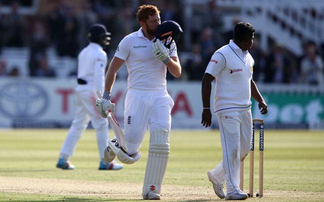 Jonny Bairstow celebrates his century