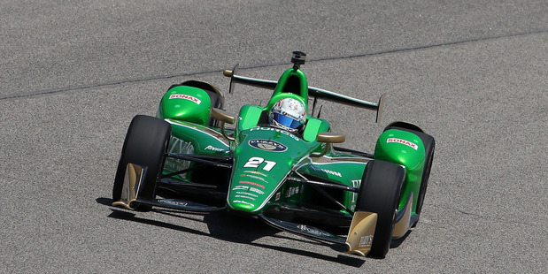 Josef Newgarden practices for the Firestone 600 at Texas Motor Speedway