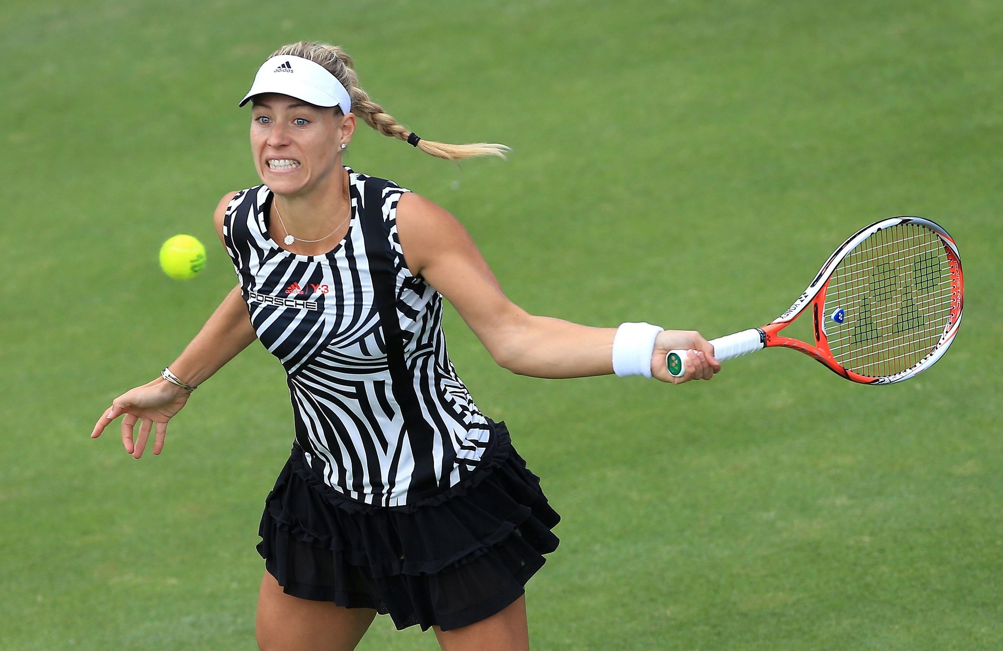 Germany's Angelique Kerber plays Australia's Daria Gavrilova on day five of the Birmingham Classic women's tennis tournament at the Edgbaston Priory Birmingham central England Friday