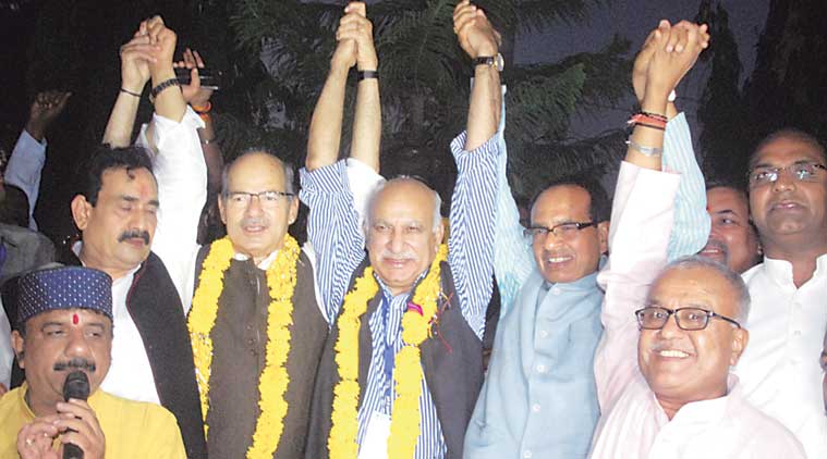 M J Akbar with Chief Minister Shivraj Singh Chouhan