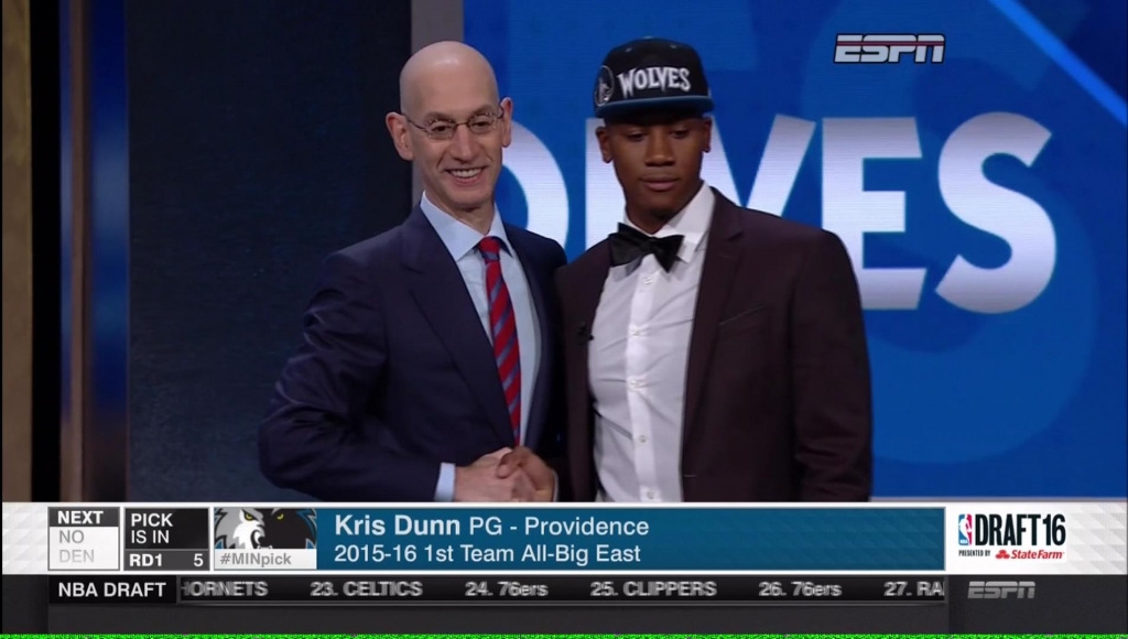 Kris Dunn with Adam Silver